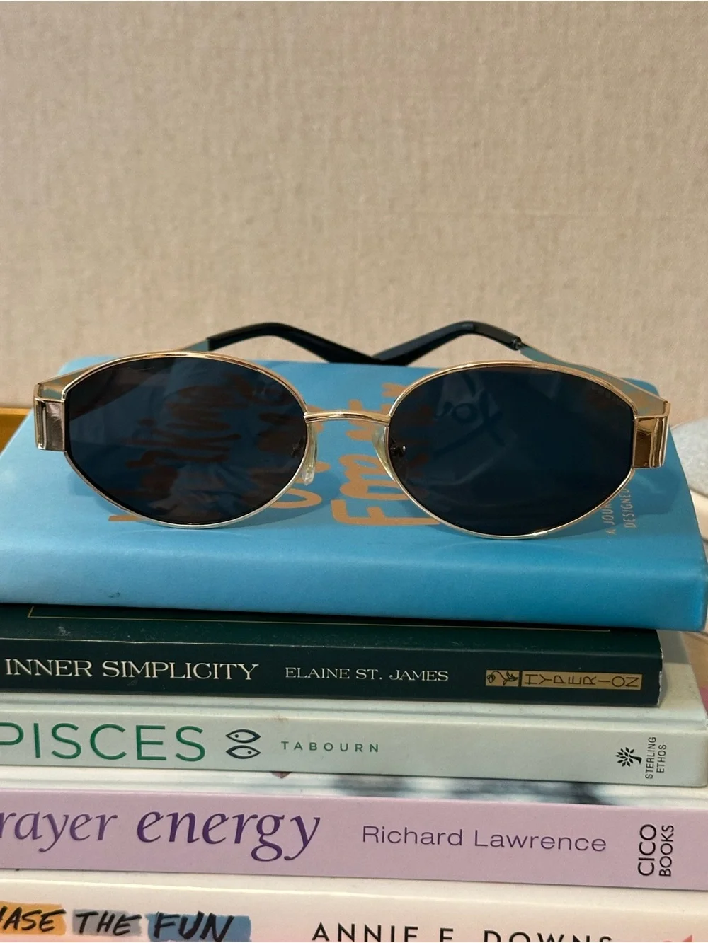 Sojos Retro Oval Gold Frame Black Lens Women's Sunglasses